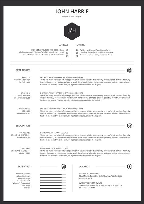 one page cv template uk