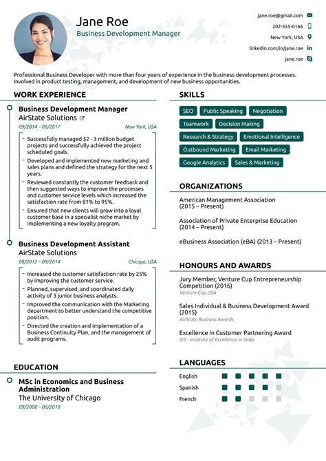 one page resume format doc for experienced