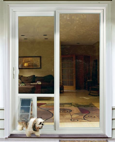 one pane sliding glass door and dog door
