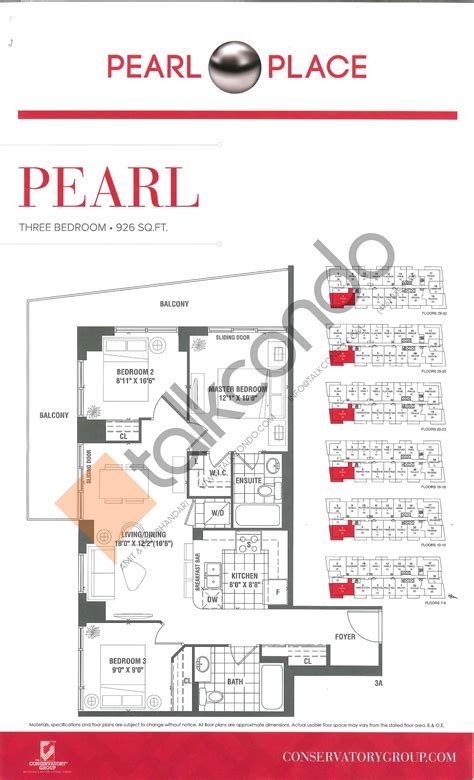 one pearl place floor plans