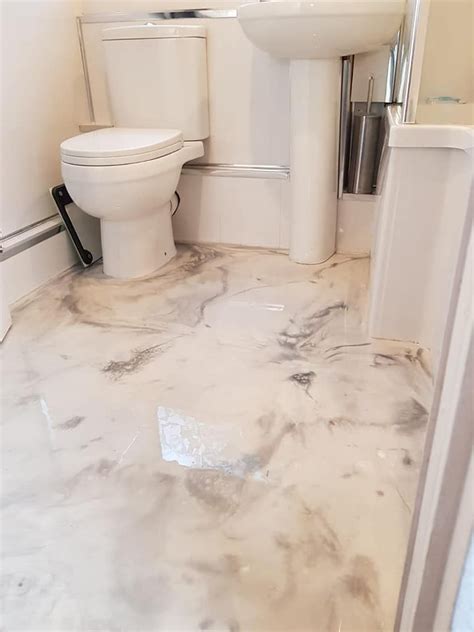 one peice shower bathroom epoxy floor
