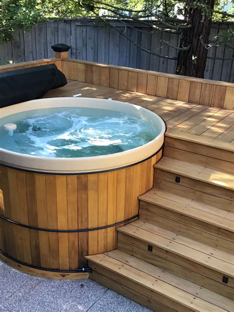 one person outdoor hot tub
