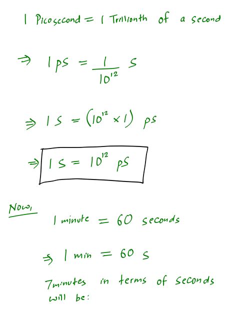 one picosecond is equal to how many seconds