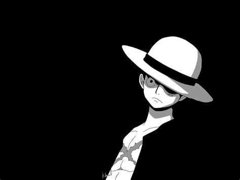 one piece black and white wallpaper