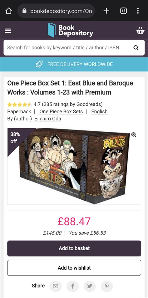 One Piece Box Set Book Depository