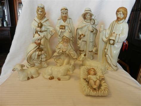 one piece ceramic nativity