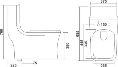 One Piece Commode Size