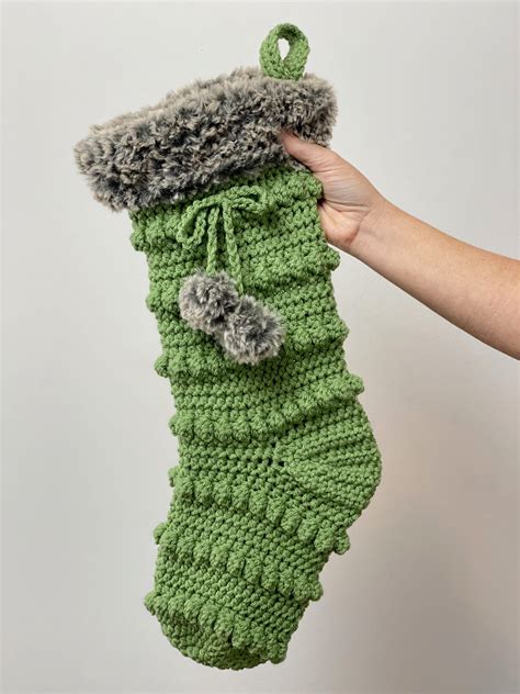 one piece crochet christmas stocking pattern free