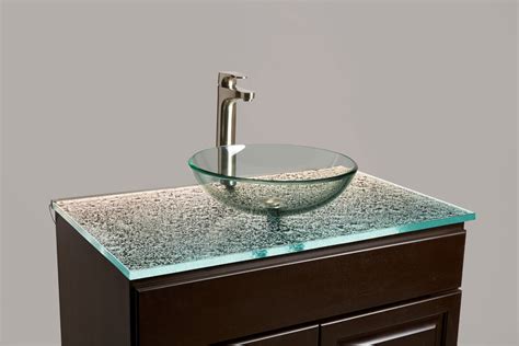 one piece glass sink and countertop