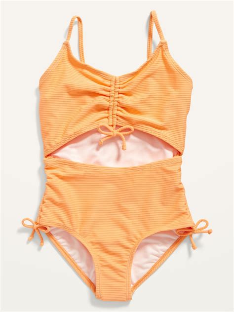 one piece tie front swimsuit