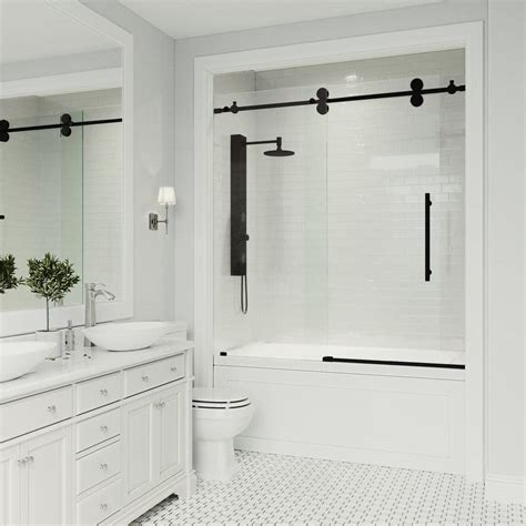 one piece tub and glass shower doors