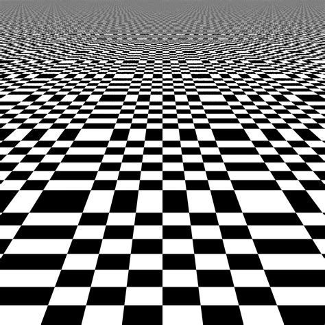 one point perspective checkerboard floor