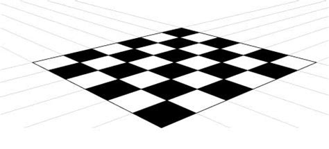 one point perspective checkered floor