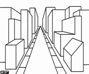 one point perspective coloring pages