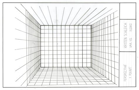 one point perspective floor grid