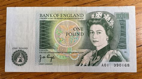 one pound note bank of england value
