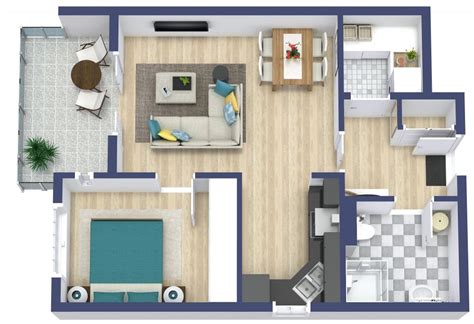 one room apartment floor plans