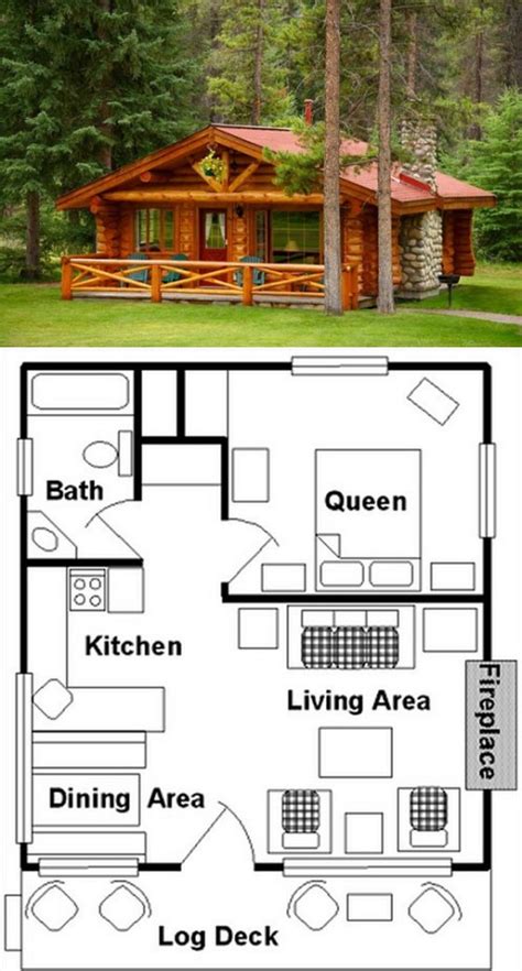 one room cabin floor plan