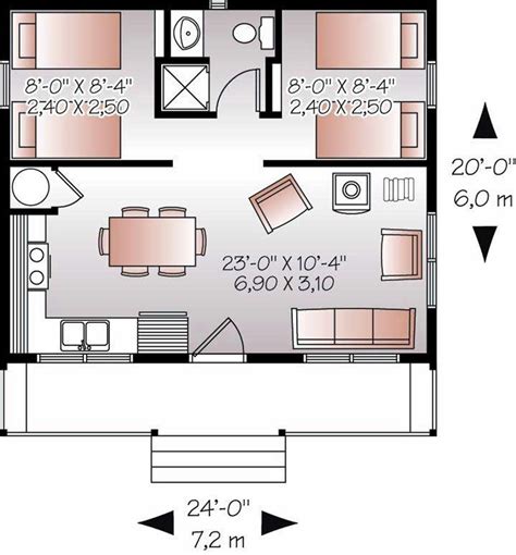 one room cabin floor plan