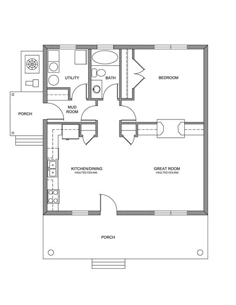 one room cabin floor plans with loft