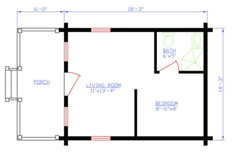 one room cabin plans