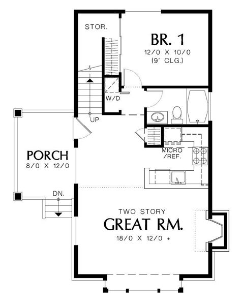 one room cottage floor plans