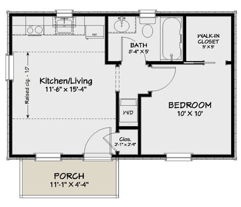 one room cottage floor plans