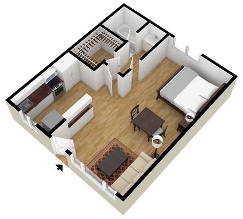 one room efficiency floor plans