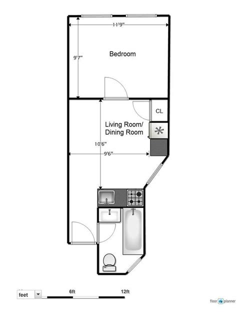 one room floor plans