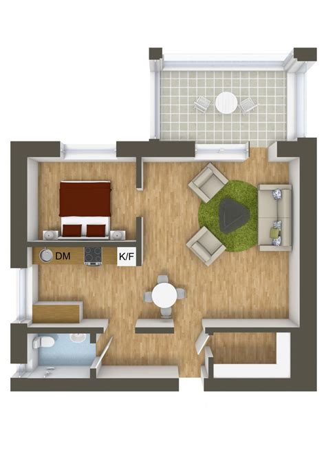 one room living floor plans
