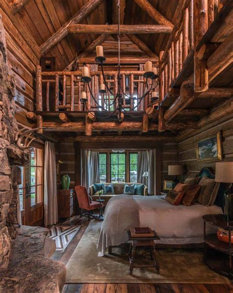 one room log cabin interior