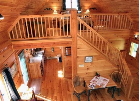 one room log cabin with loft