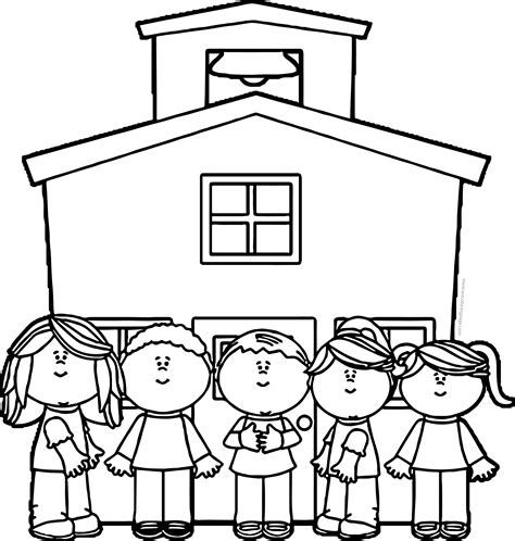 one room schoolhouse coloring page