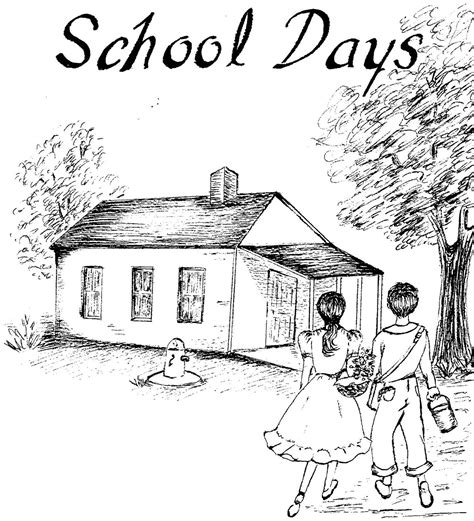 one room schoolhouse coloring page