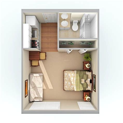 one room studio floor plan