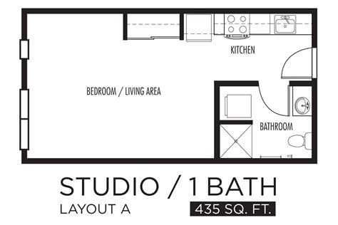 one room studio floor plans