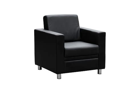 one seater black leather sofa