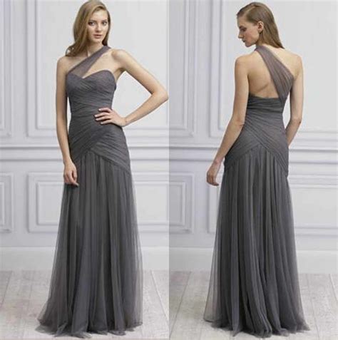 one shoulder floor length bridesmaid dresses