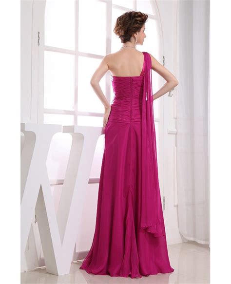 one shoulder floor length dress