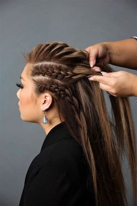 one side braided hair