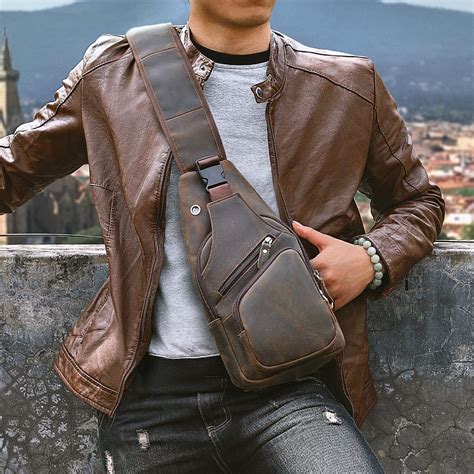 one side leather bags for mens