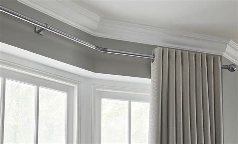 one sided bay window curtain pole