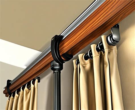 one sided curtain pole