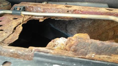 one small hole under car floor