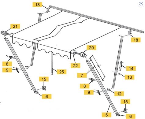 one step awning parts