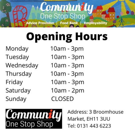one stop shop opening times sunday