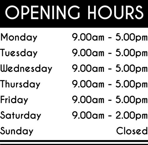 one stop shop opening times sunday