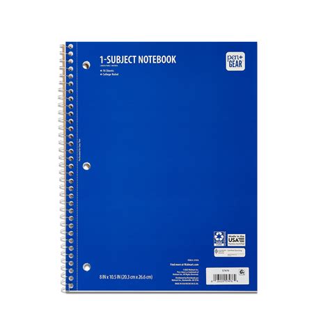 One Subject Notebook Pages