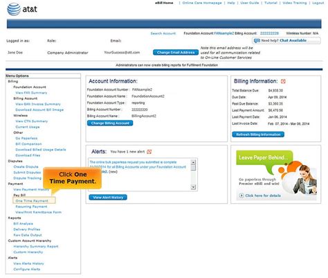 one time payment att