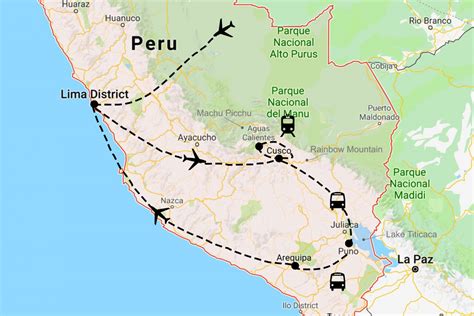 one week trip to peru